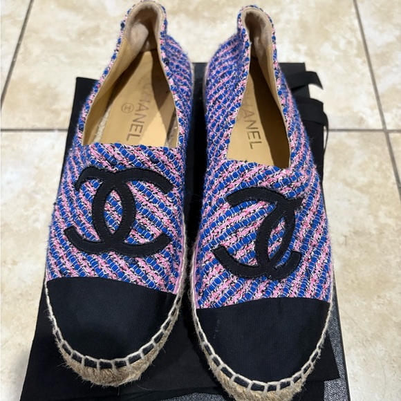 Chanel Tweed Grosgrain CC Espadrilles - Picture 1 of 7